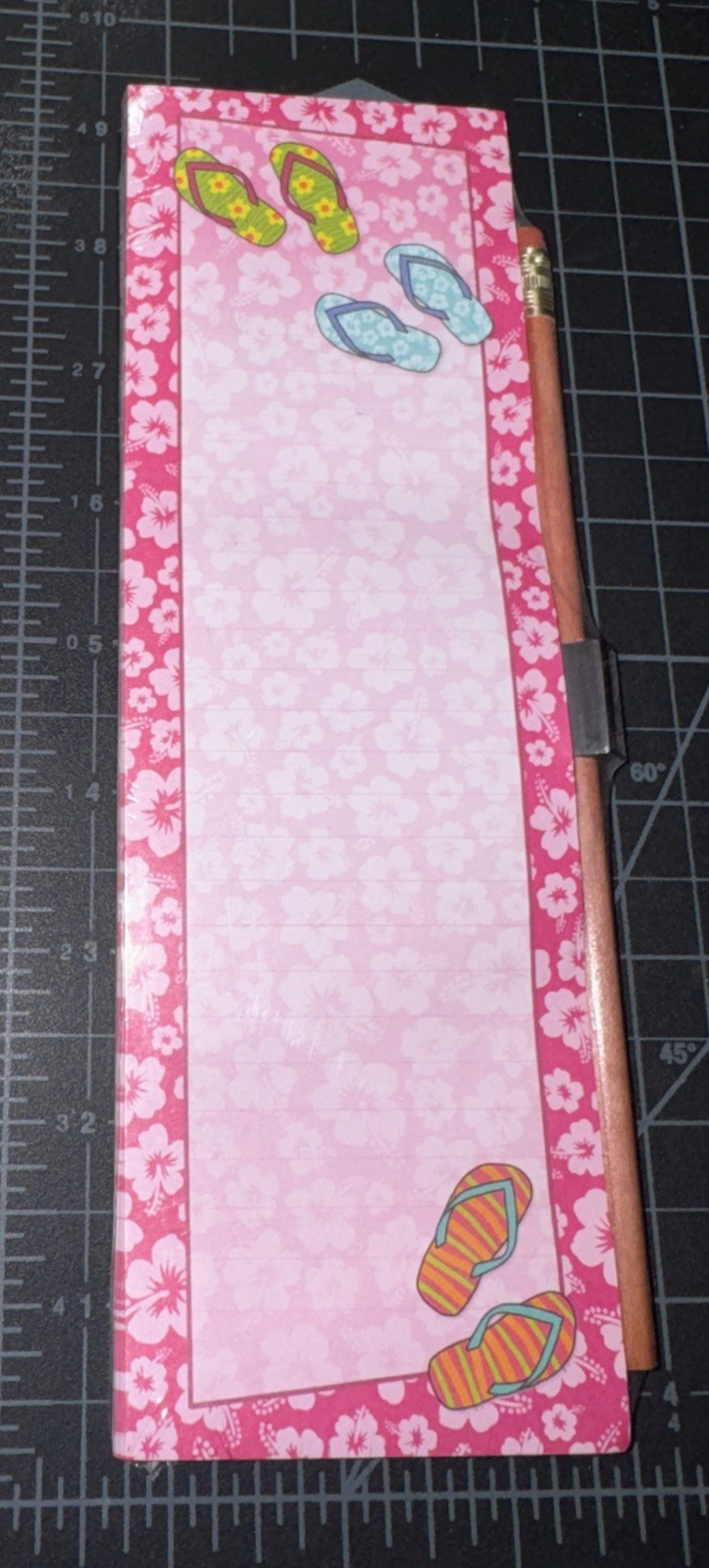 Cottage Press Magnetic Shopping List Notepad With Pencil Flip Flop New