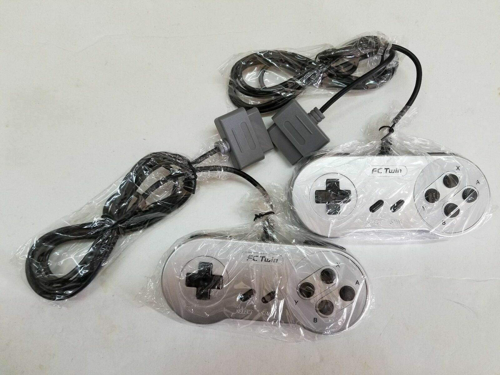 TWO NEW Silver 16 Bit Controller for Super Nintendo SNES Console Control Pad 18P