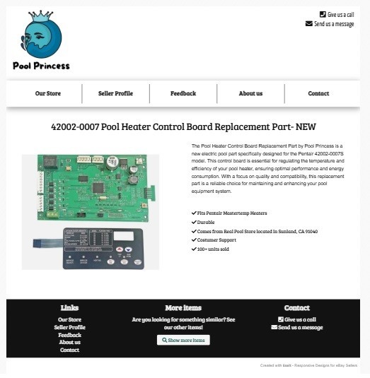 42002-0007 Pool Heater Control Board Replacement Part- NEW