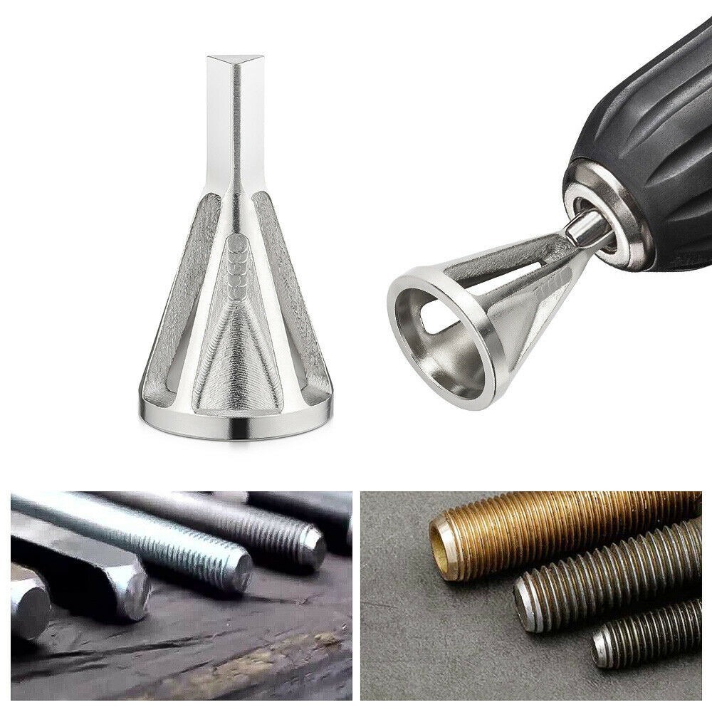 Deburring External Chamfer Tool Hex Shank Bolt Thread Repair Fit 1/2"- 1-3/8"