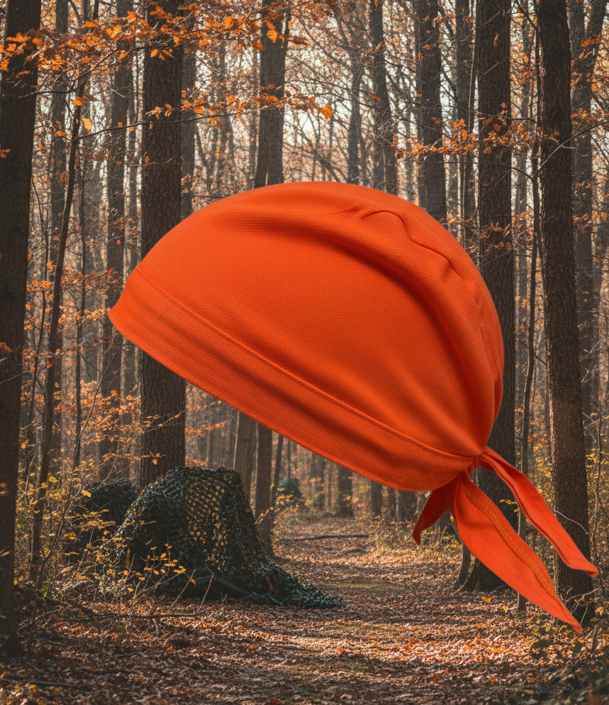 Blaze Orange Hunting Hunter Safety Durag Head Wrap Biker Doo Rag High Visibility