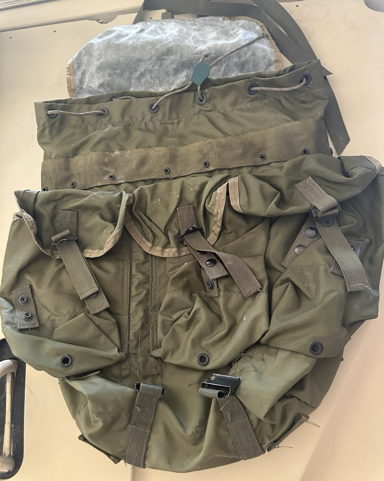 VTG 1977 Combat Field Pack Olive Drab Nylon Backpack Medium No Frame/ Straps