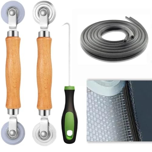 Screen Repair Tool Kit – Includes 2 Types of Screen Roller Tools, 32ft Screen