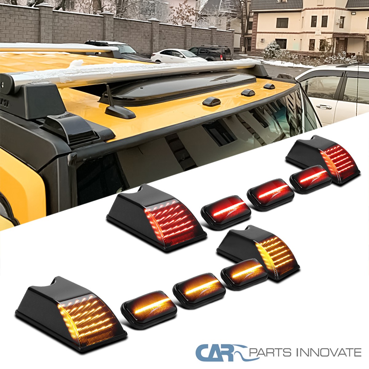 Fits 03-09 Hummer H2 Smoke LED Cab Roof Top Marker Running Lights Truck SUV SUT