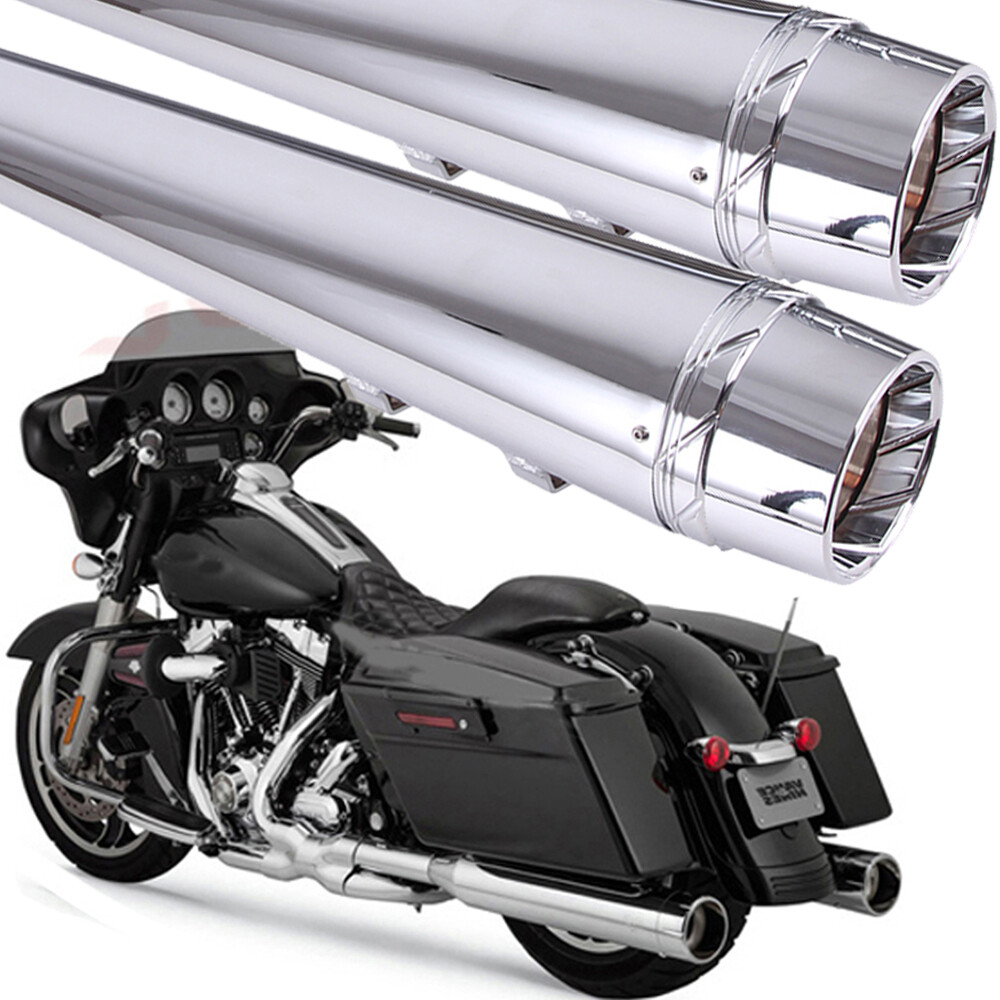 DNA 4" Slip On Mufflers Exhaust Pipes For Harley Electra Road King Street Glide