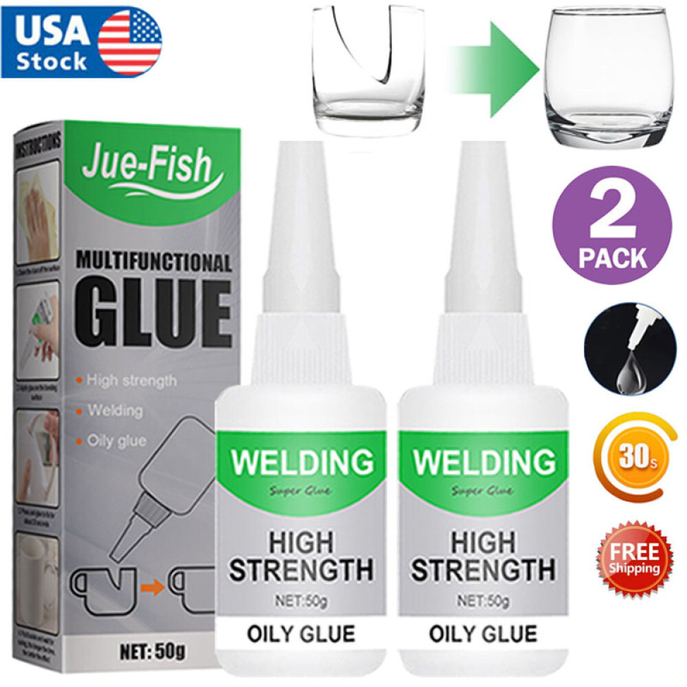 2x Jue Fish Welding High-Strength Oily Glue - Uniglue Universal Super Glue 50ml