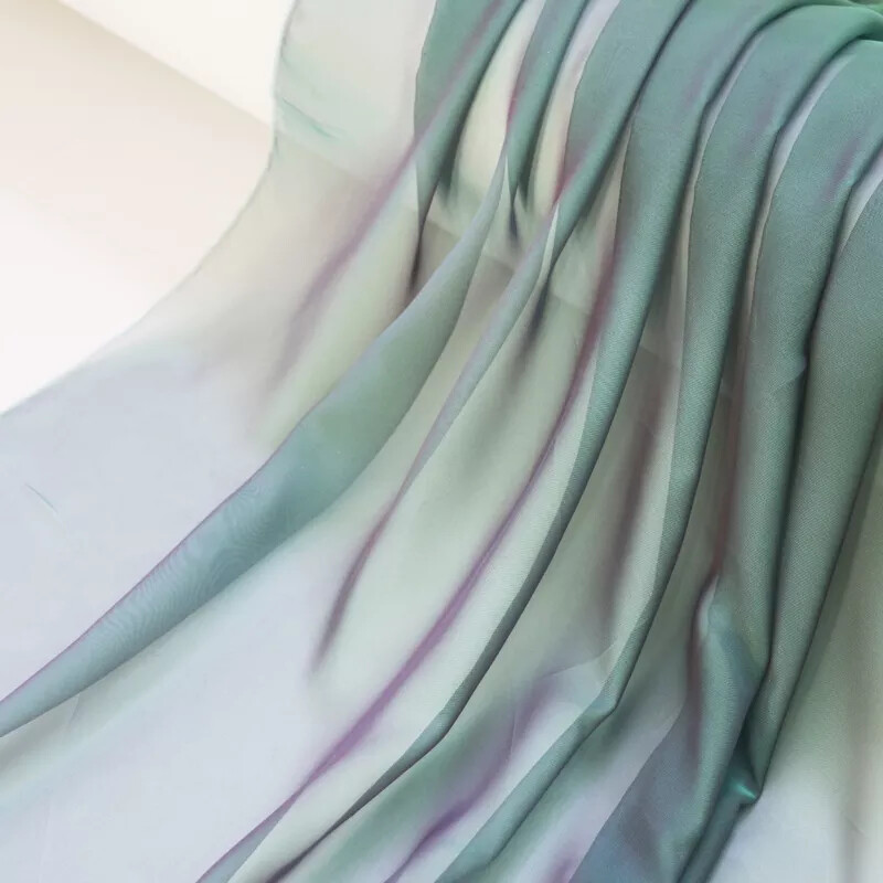 58'' Wide By Yard Thin 2 Tone Chiffon Gauze Soft Dancing Bridal Fabric Shading