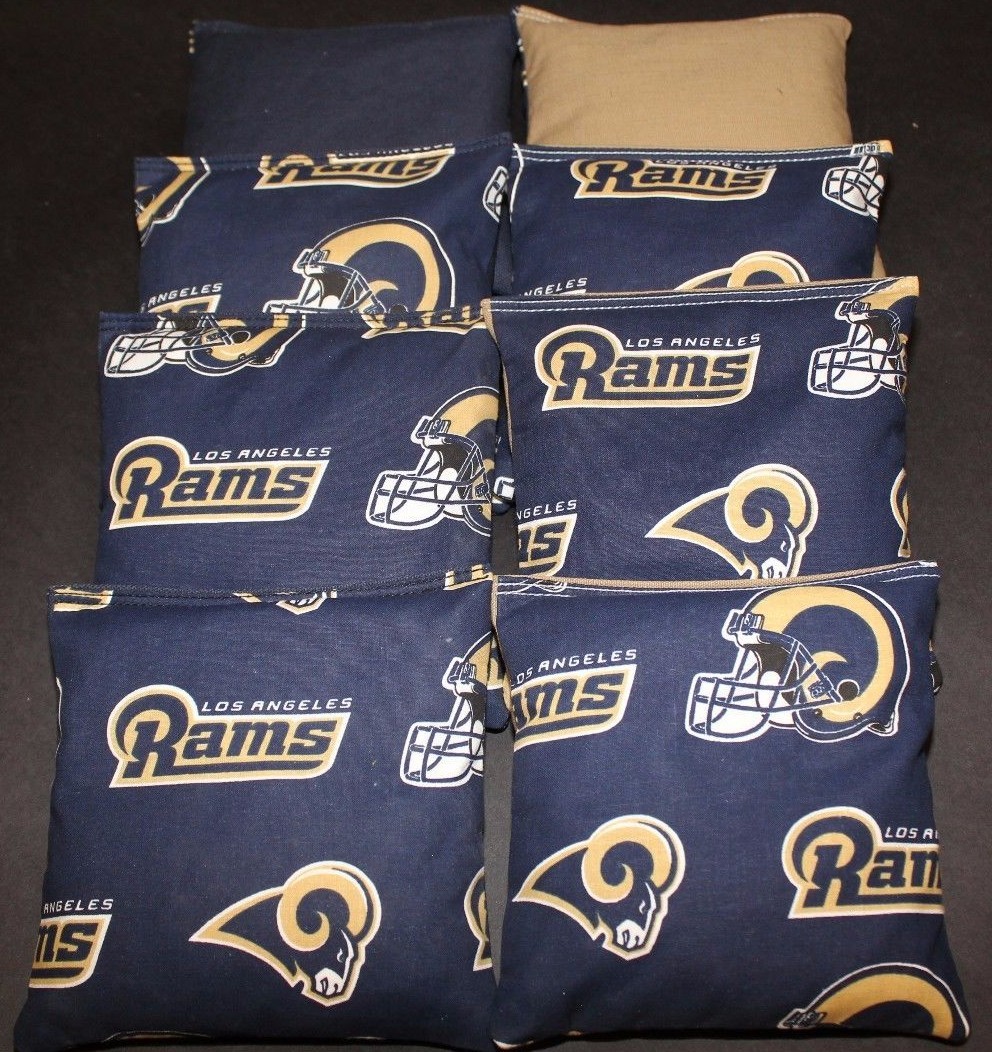 CORNHOLE BEAN BAGS  LA Rams Set of 8 ACA Regulation Corn Toss Games Bags