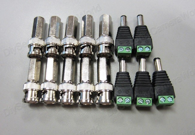 Siamese Cable Connection Kit: 10x BNC Twist-on, 5x DC Jack--US SELLER