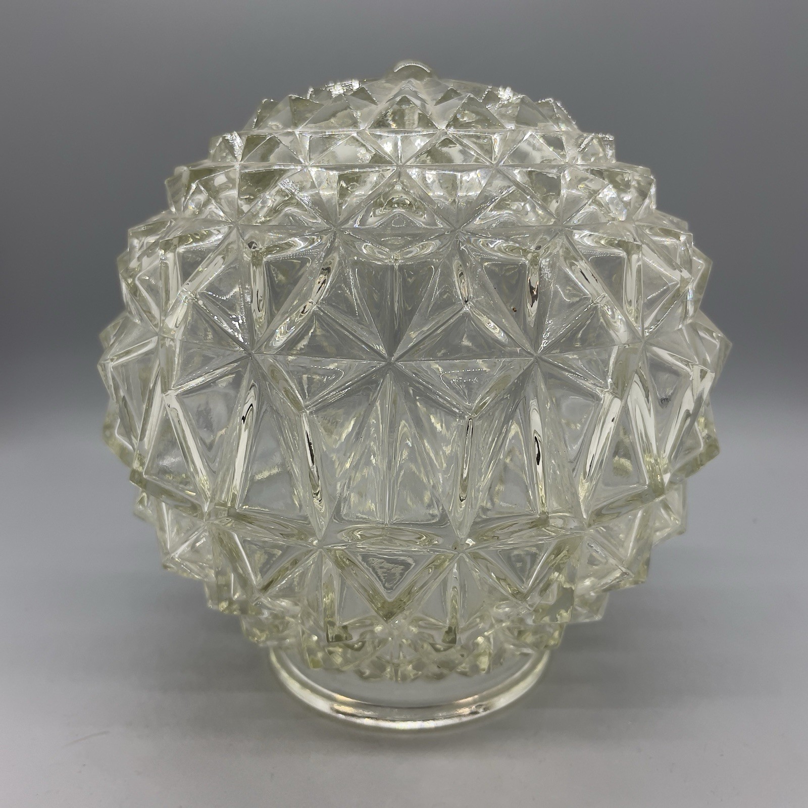 Vintage Prismatic Diamond Point Glass Ceiling Light Replacement Globe 3" Fitter