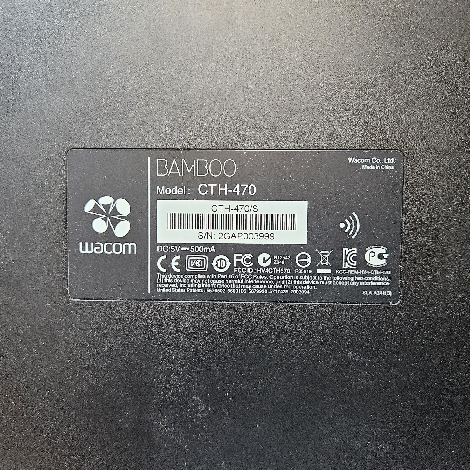 Wacom Bamboo Capture Pen and Touch Tablet CTH-470