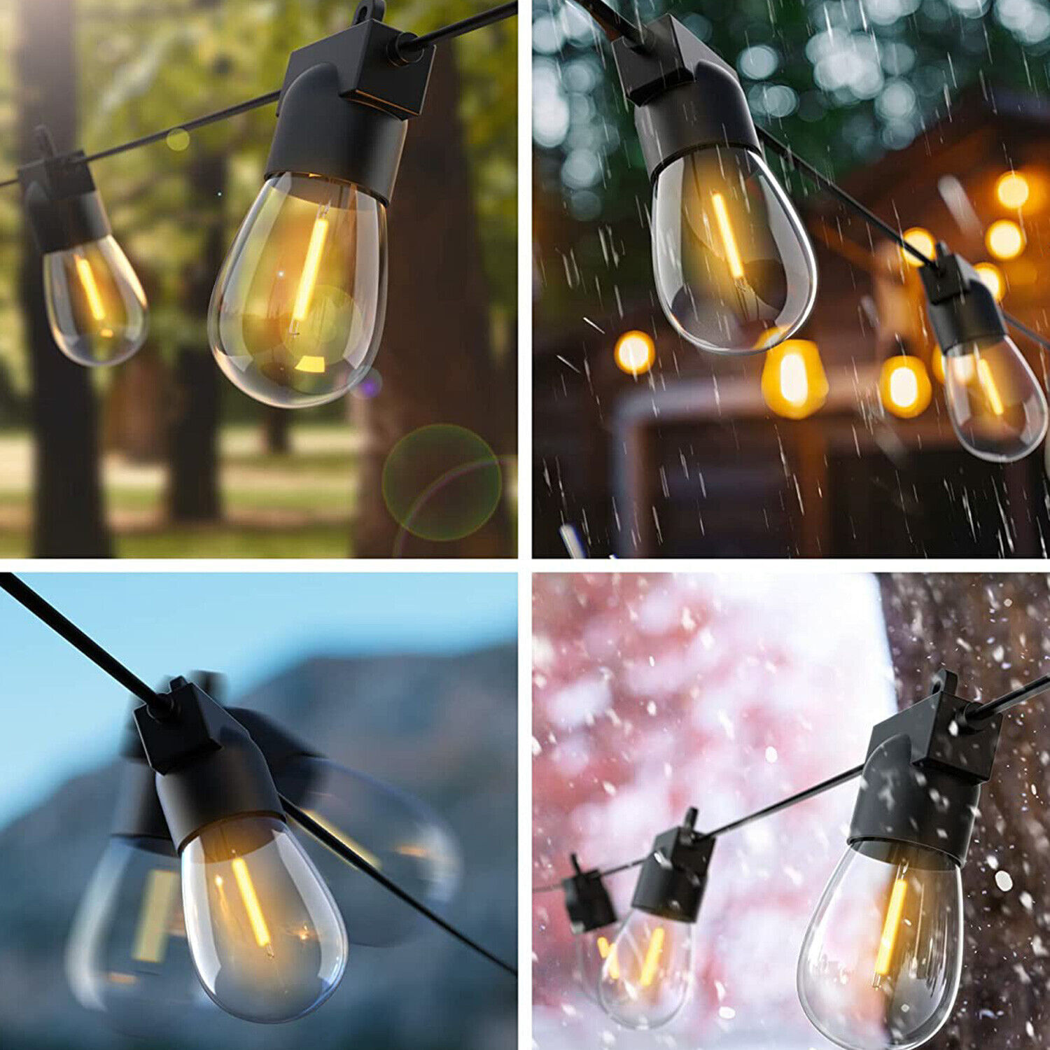 Outdoor String Lights 50 Ft Shatterproof And Waterproof Led Outdoor 2700K Warm