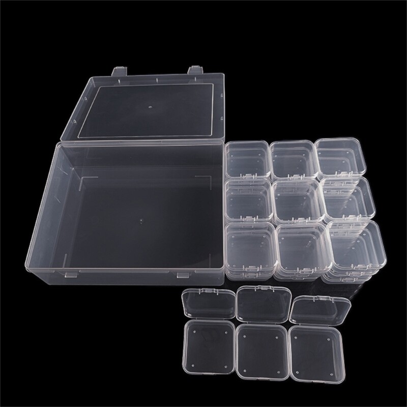 Transparent Clear Bead Storage Containers Plastic Boxes for Jewelry and