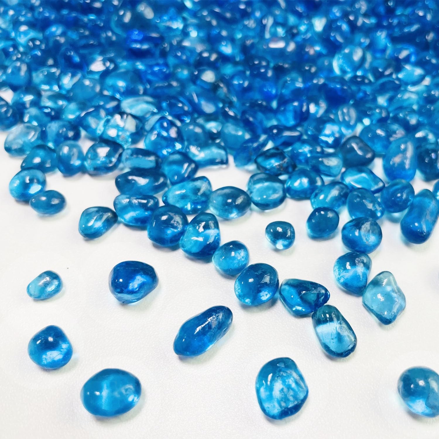 Siencooray Blue Glass Stones, 0.85LB/385g Aquarium Gravel 0.85LB, Light