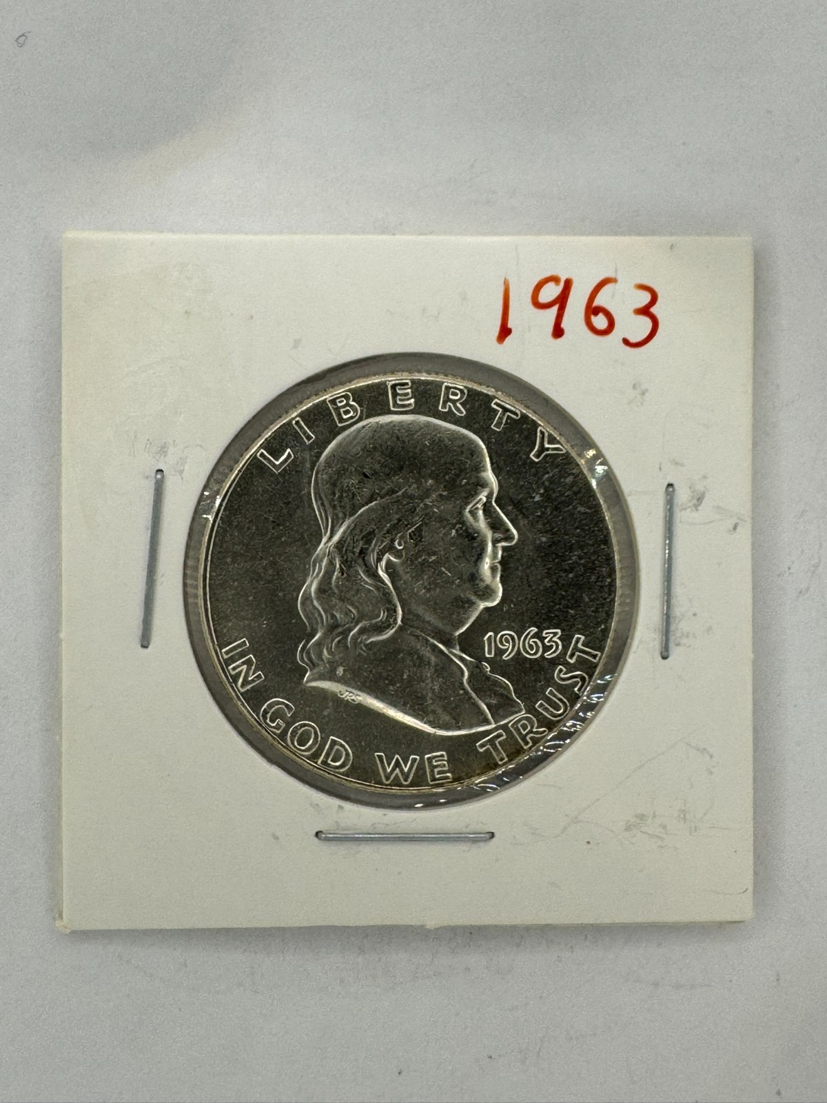 1963 P Franklin Half Dollar 90% Silver 50c Coin - Graded MS60 or better by AI