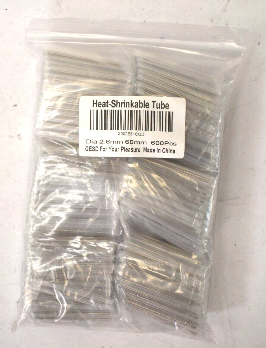 GESD 600 Piece 60mm L Heat Shrinkable Tubes 1mm Steel Needle Pre Shrunk