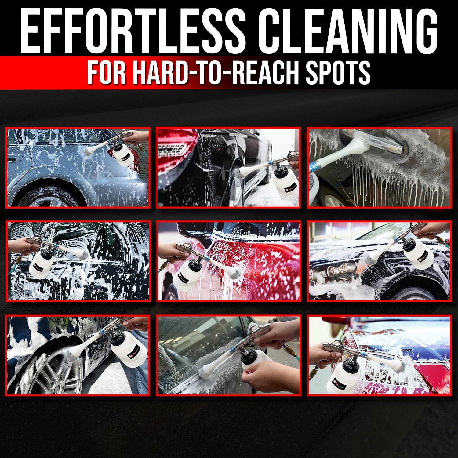 LE LEMATEC Car Cleaning Gun with Brush - High-Pressure Car Interior Cleaning ...
