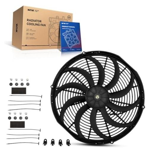 Slim Fan Push Pull Electric Radiator Fan, 12V Radiator Fan 16 inch Universal