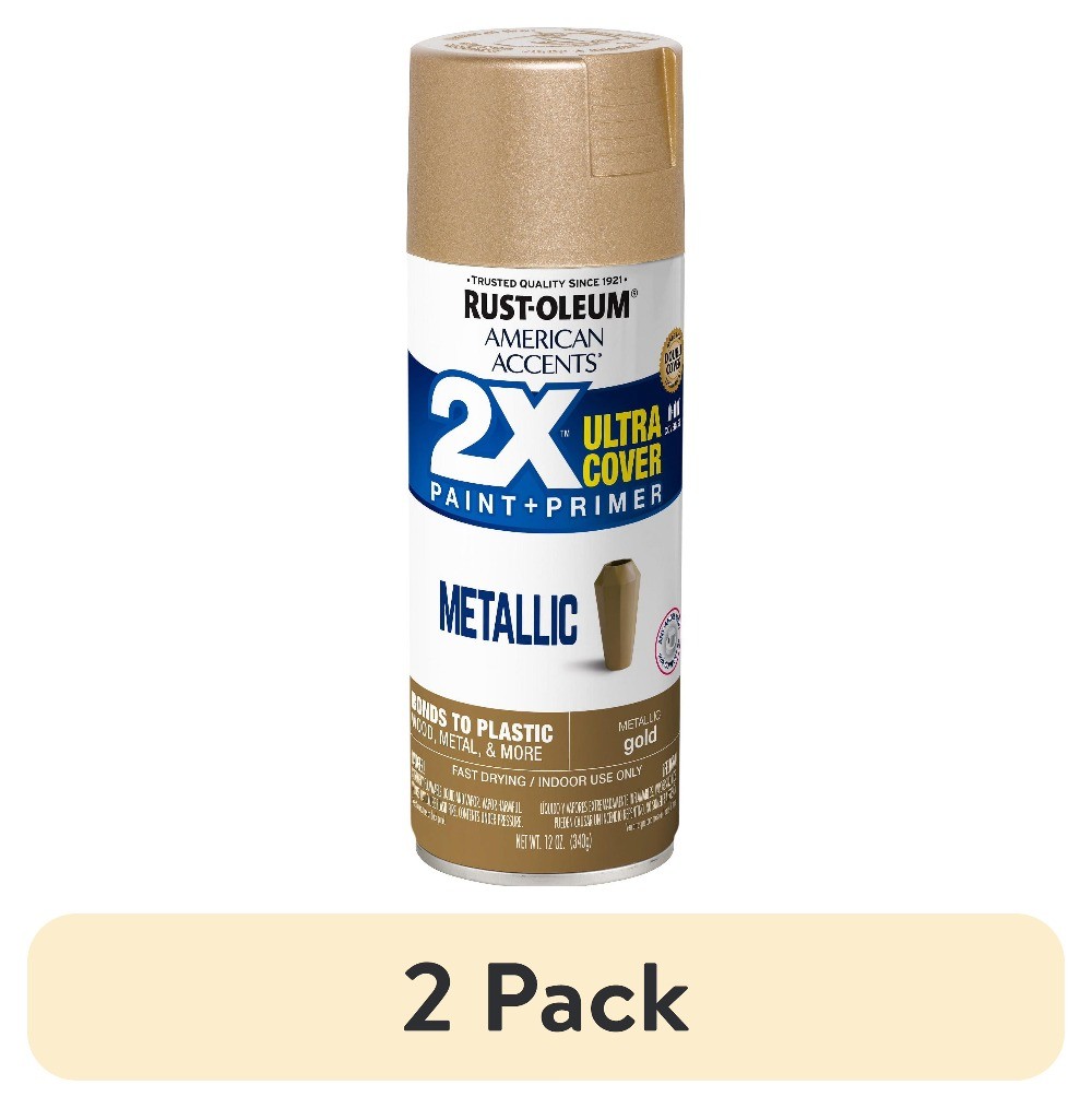 (2 pack) Rust-Oleum American Accents 2X Ultra Cover Metallic Spray Paint-327909