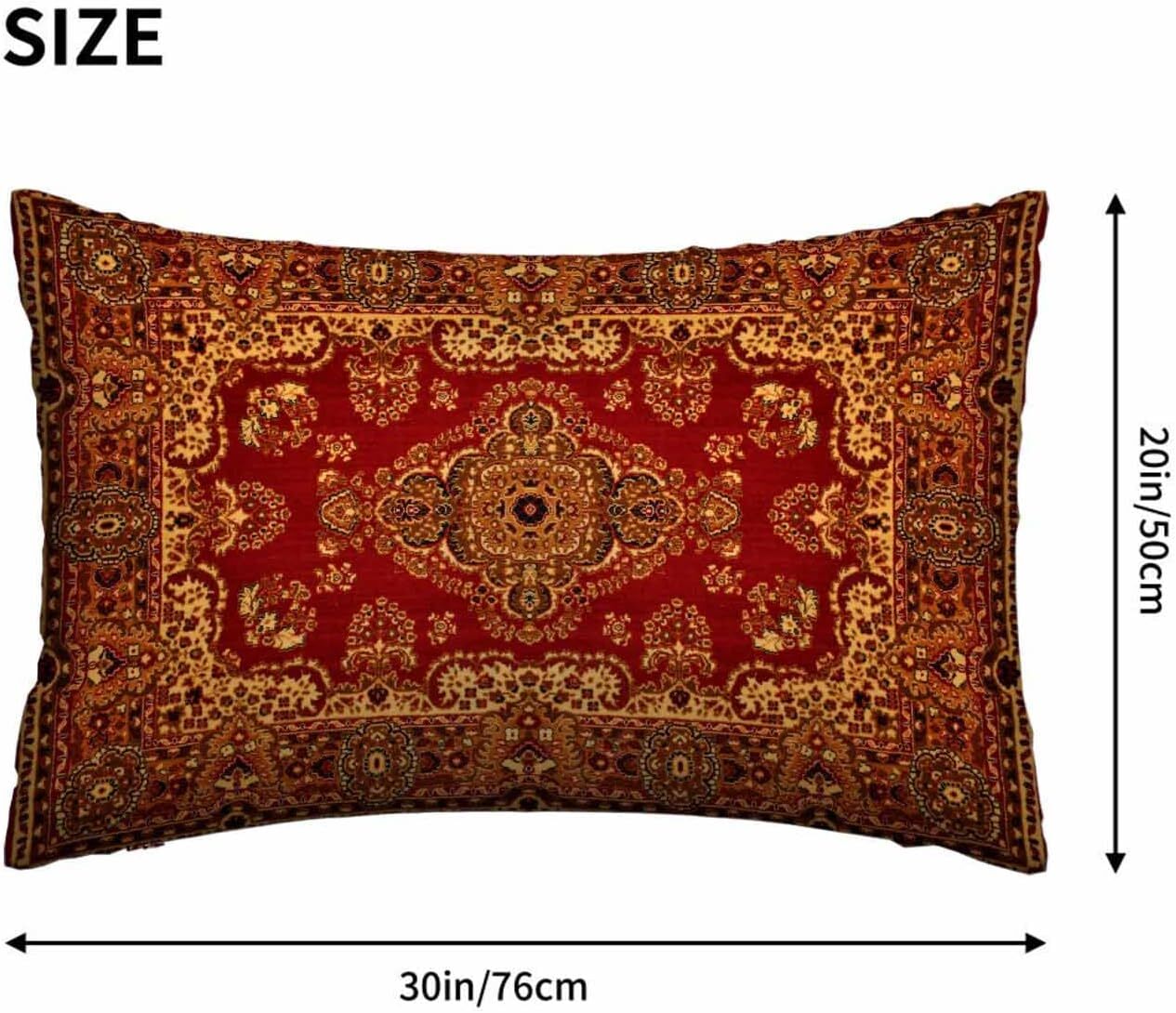 Rectangle Pillow Cover Red Oriental Persian Carpet Pattern,Pillow Case for