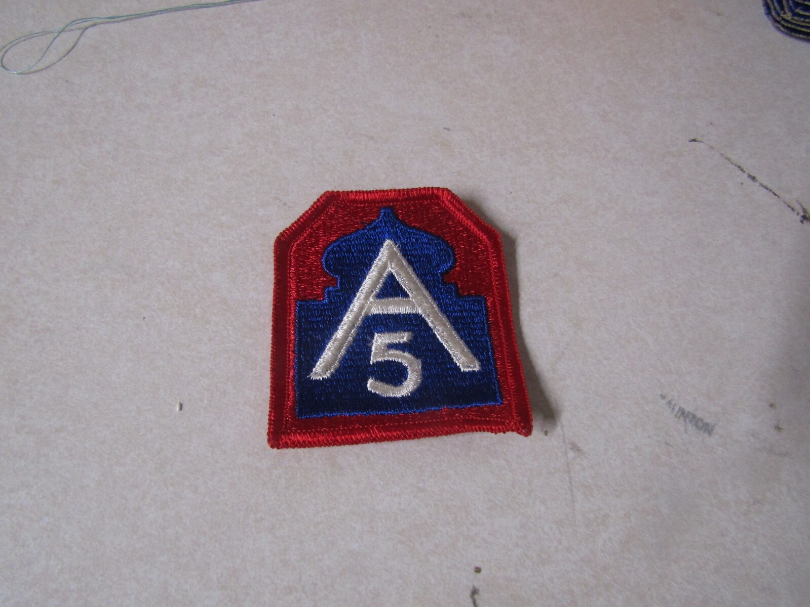 MILITARY PATCH SEW ON COLORED US ARMY 5TH ARMY