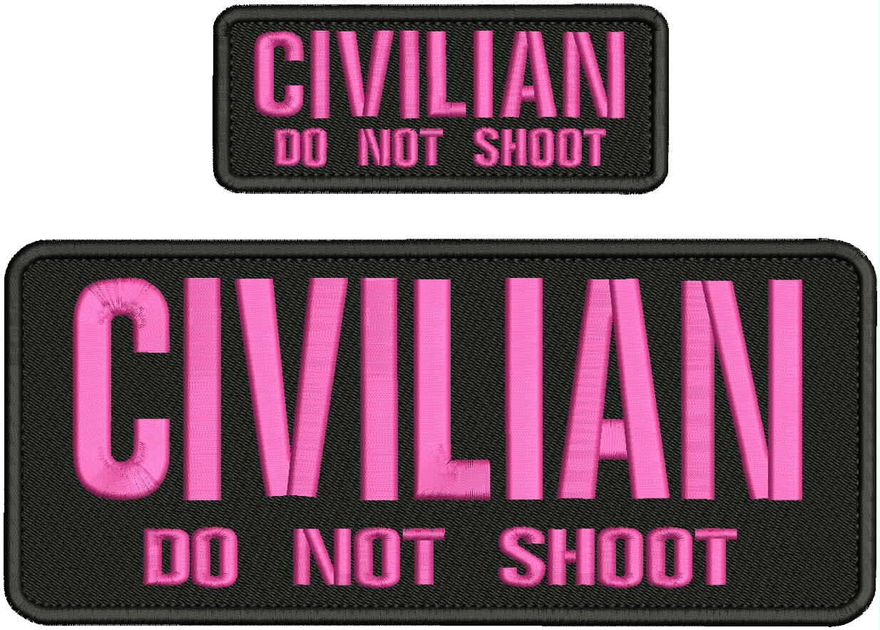 Collectible Embroidery Patch CDNS 10x4'' And 2x5'' Hook On Back Pink On Black