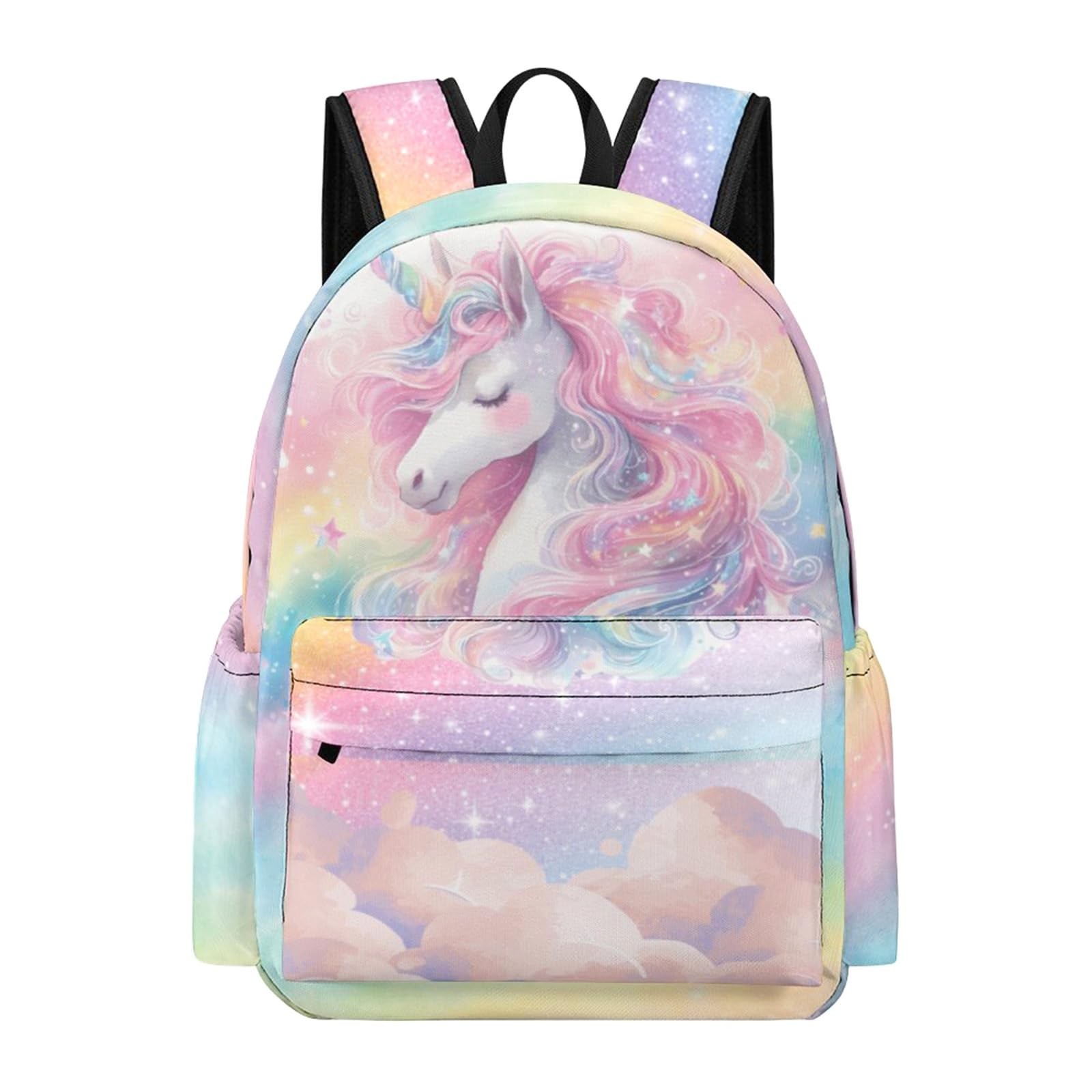 Unicorn Backpack,16.5 Inch Unicorn Theme School Cartoon Bookbag for Girls, Ki...