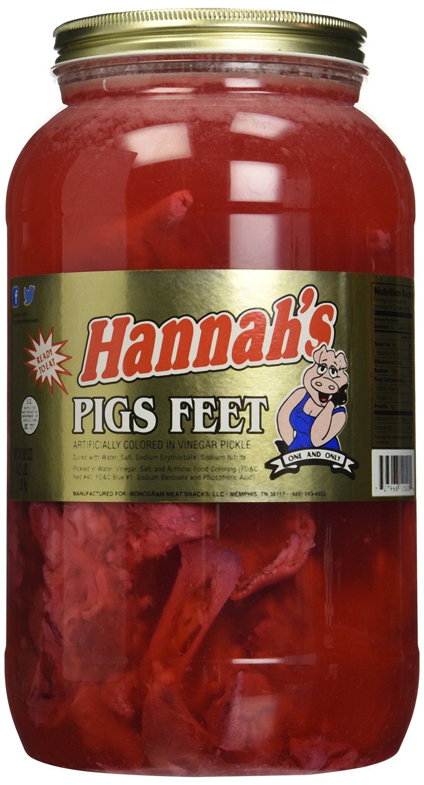 Gallon of Pickled Pig Feet - Savory Snack for BBQ and Southern Cuisine