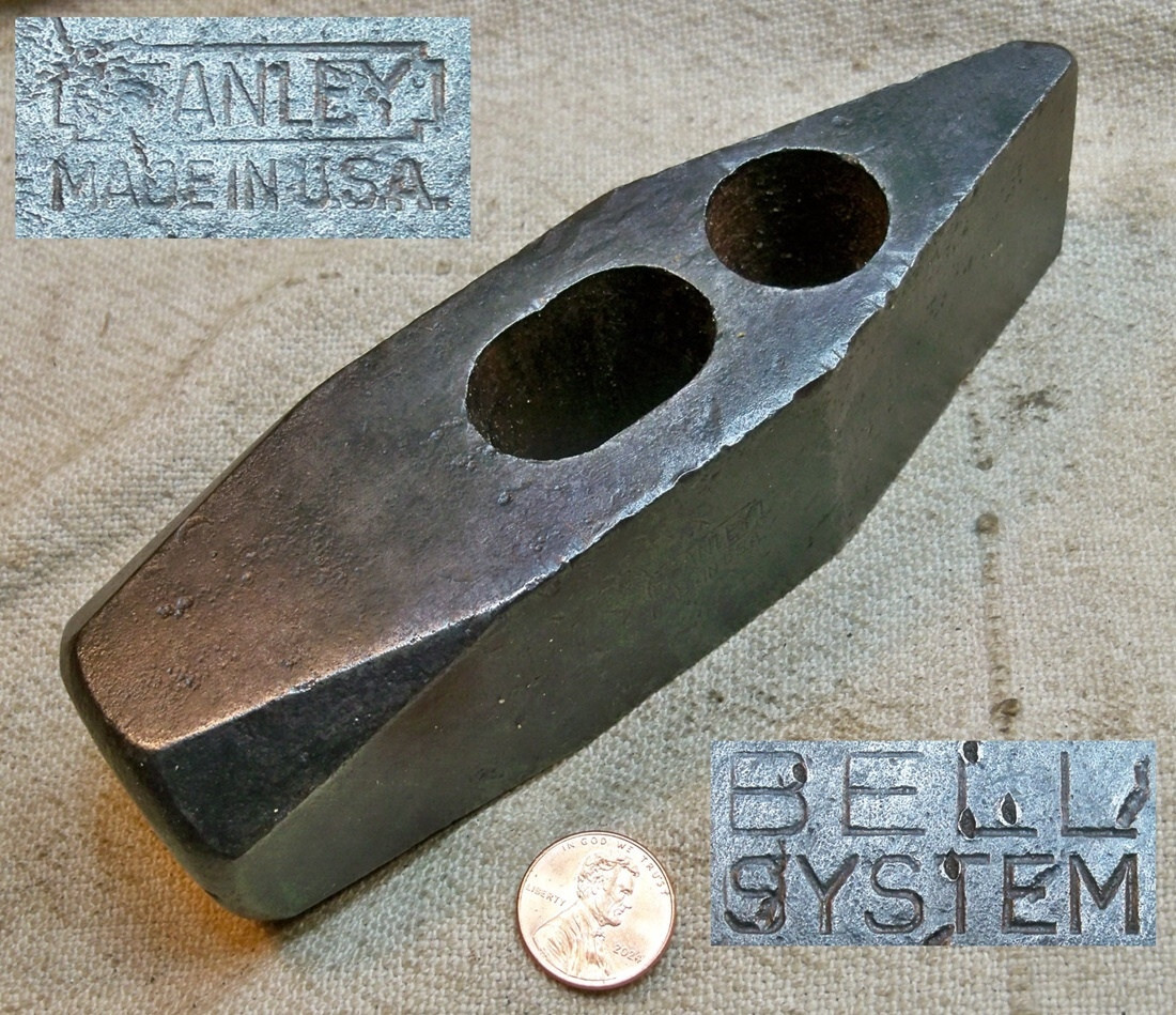 Stanley Bell System 2 3/4 lb Straight Peen Hammer Head Working Old Tool READ