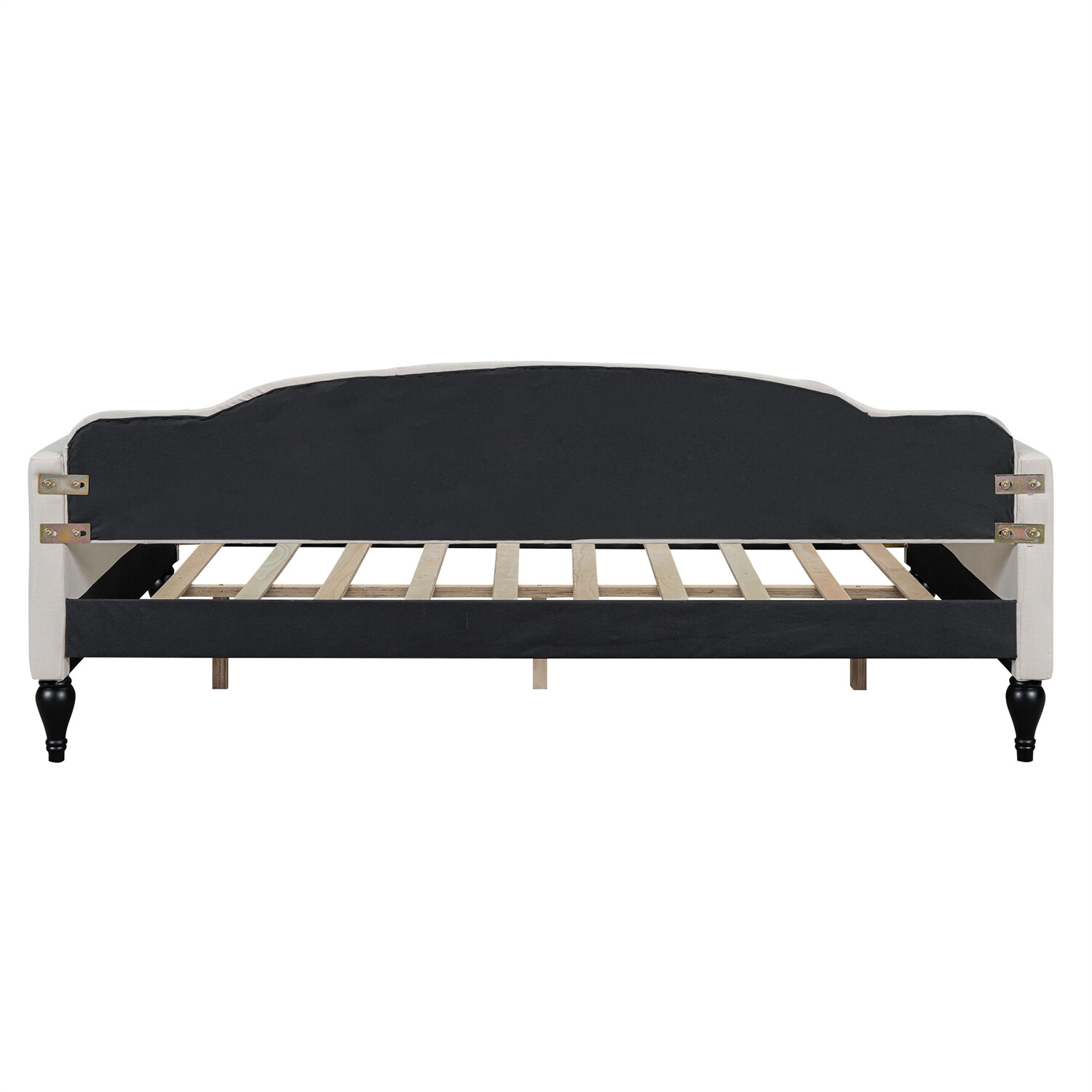 Full Size Daybed Linen Upholstered Bed Frame Sofa Bed for Bedroom Beige