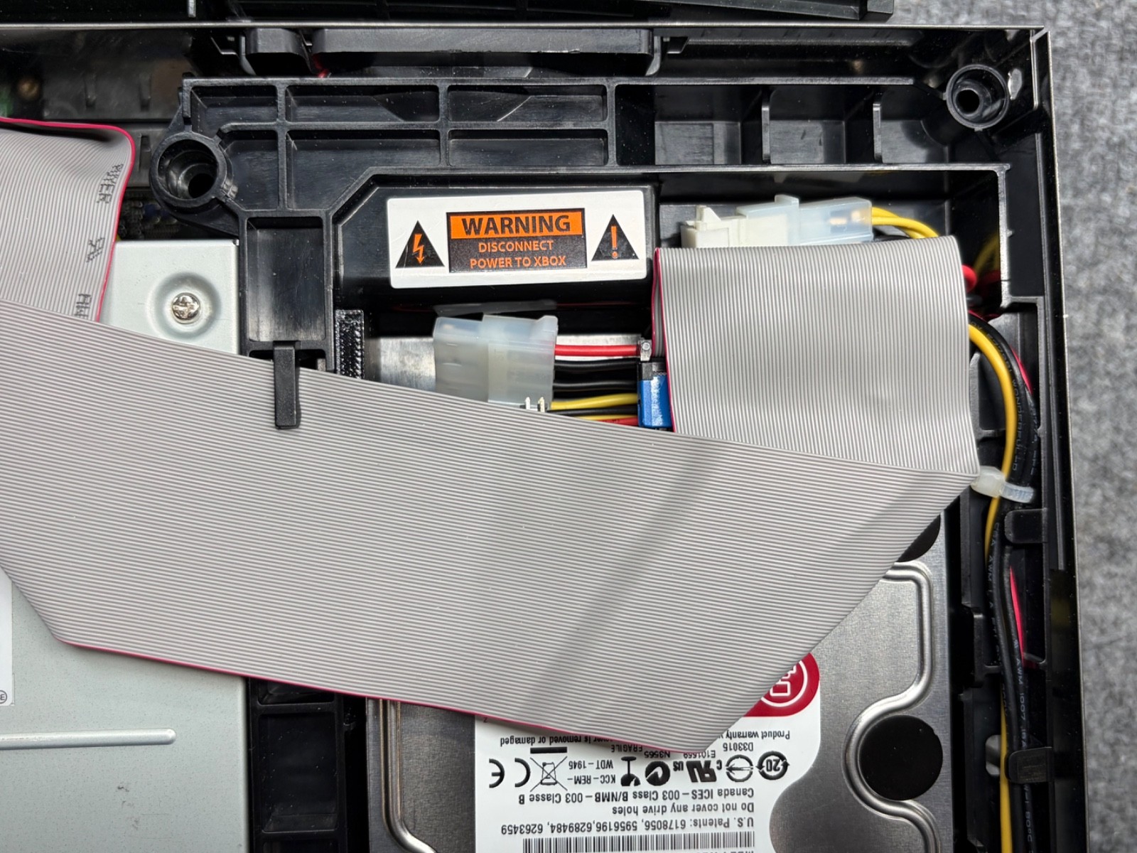 3D printed Bracket For Startech.com IDE2SATA Adapter & 3.5" HDD In Original Xbox