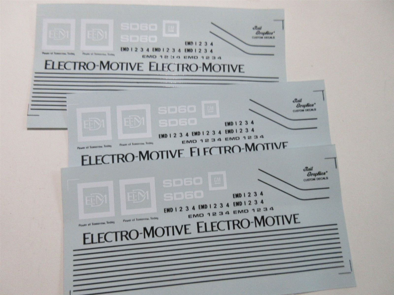 RAIL Graphics DecalsELECTRO-MOTIVE SD60 LARGE DECALS