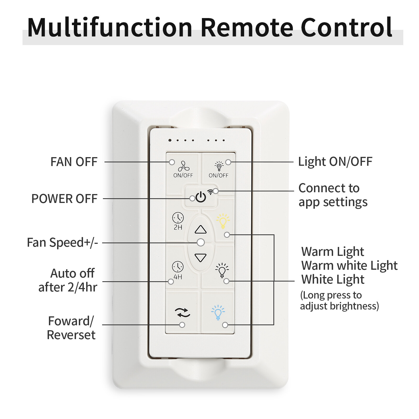 Large 72in Smart Ceiling Fan DC Motor 8 Blade LED Light Remote Control Timer APP