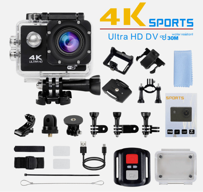 4K 900mah Sports Action Cam with Wi-Fi & Remote – Waterproof, Underwater Ready