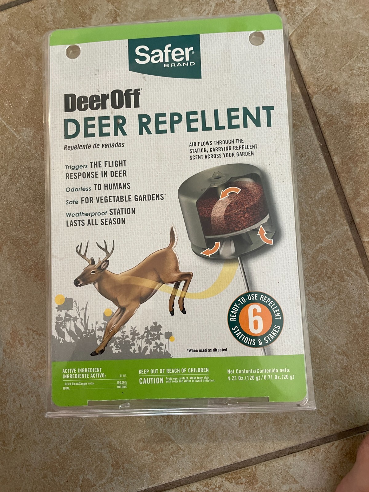 Deer Off Weatherproof 5 Stations Open Package Missing 1 Natural