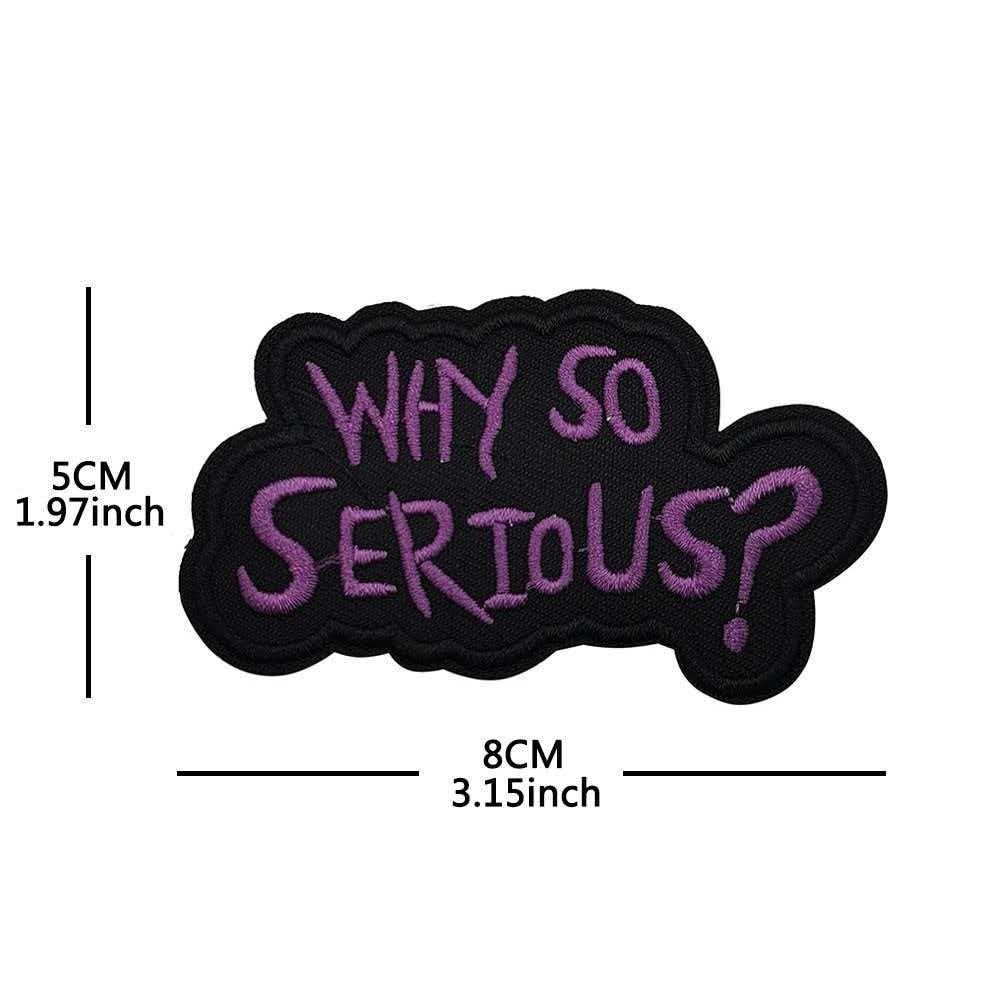 Why So Serious ?Tab Sign Joker Mlitay Tactical Hook Loop Patch Badge Purple