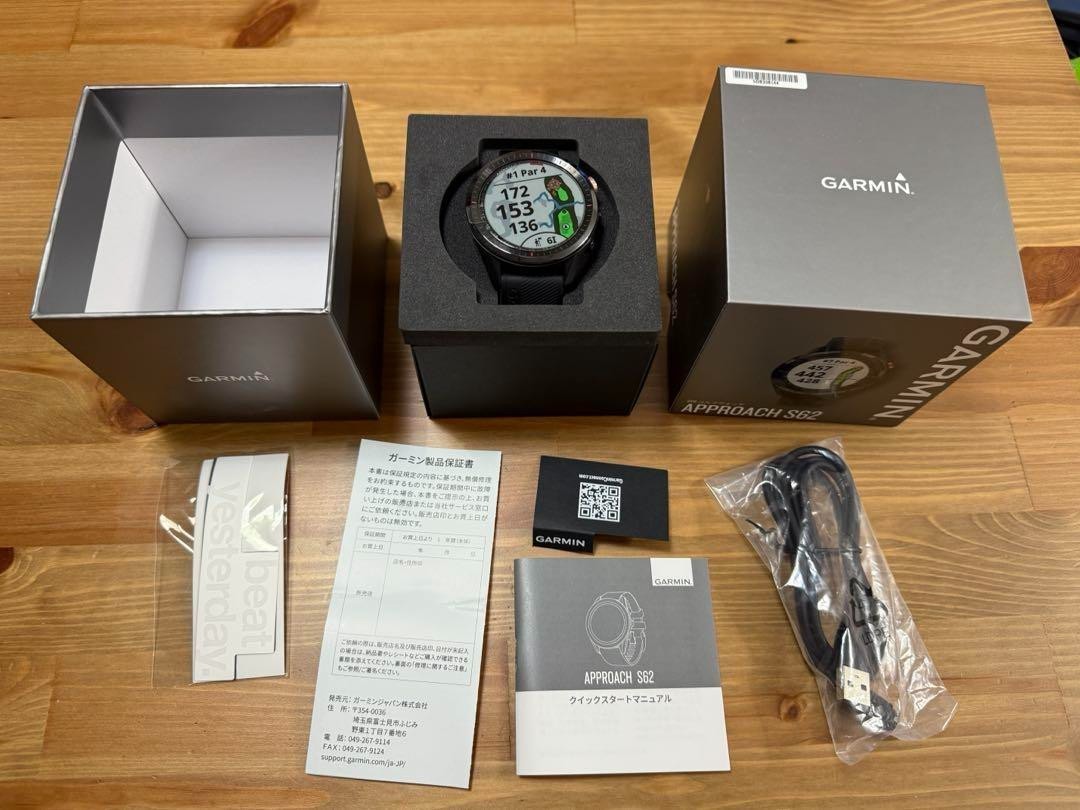 Garmin Approach S62 Golf Watch black GPS Smartwatch with box from Japan Used