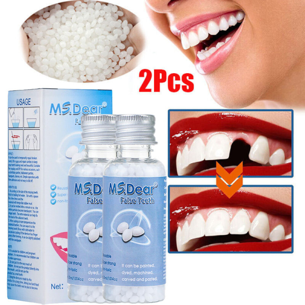 2X Temporary Tooth Repair Set False Teeth Solid Glue Teeth Gaps Denture Adhesive