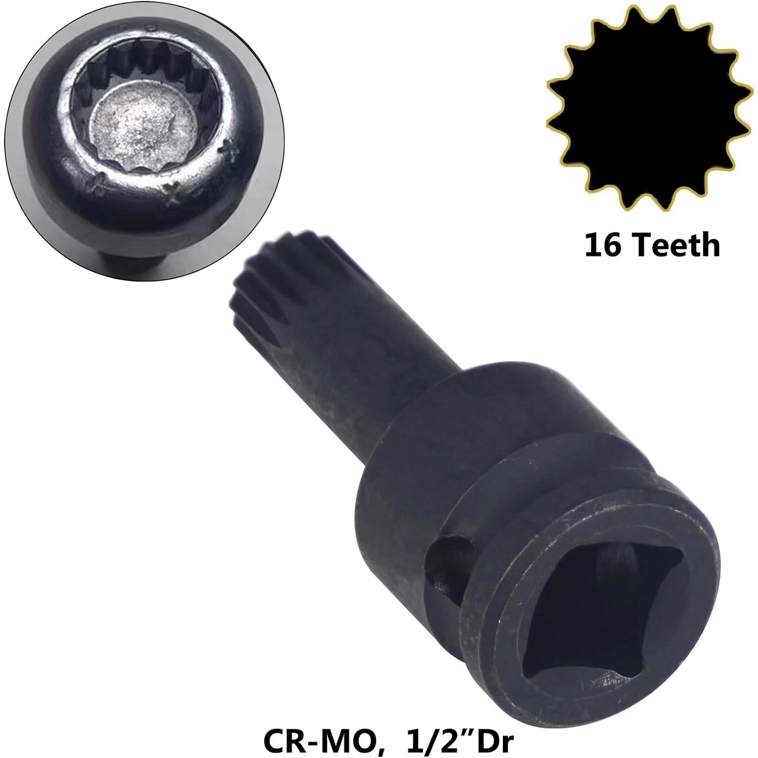 Car Seat Screw Removal Socket Remove Tool 1/2" Dr 16 Teeth Socket Bit FOR BMW X7