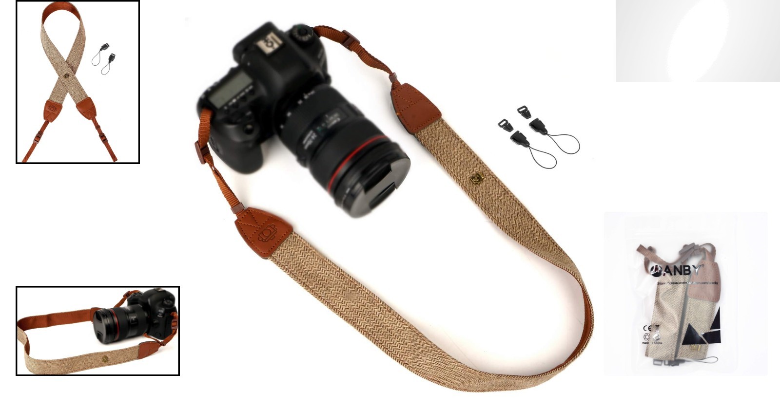 Stylish Brown Canvas Strap with Quick Release - Perfect for DSLRs and Binoculars