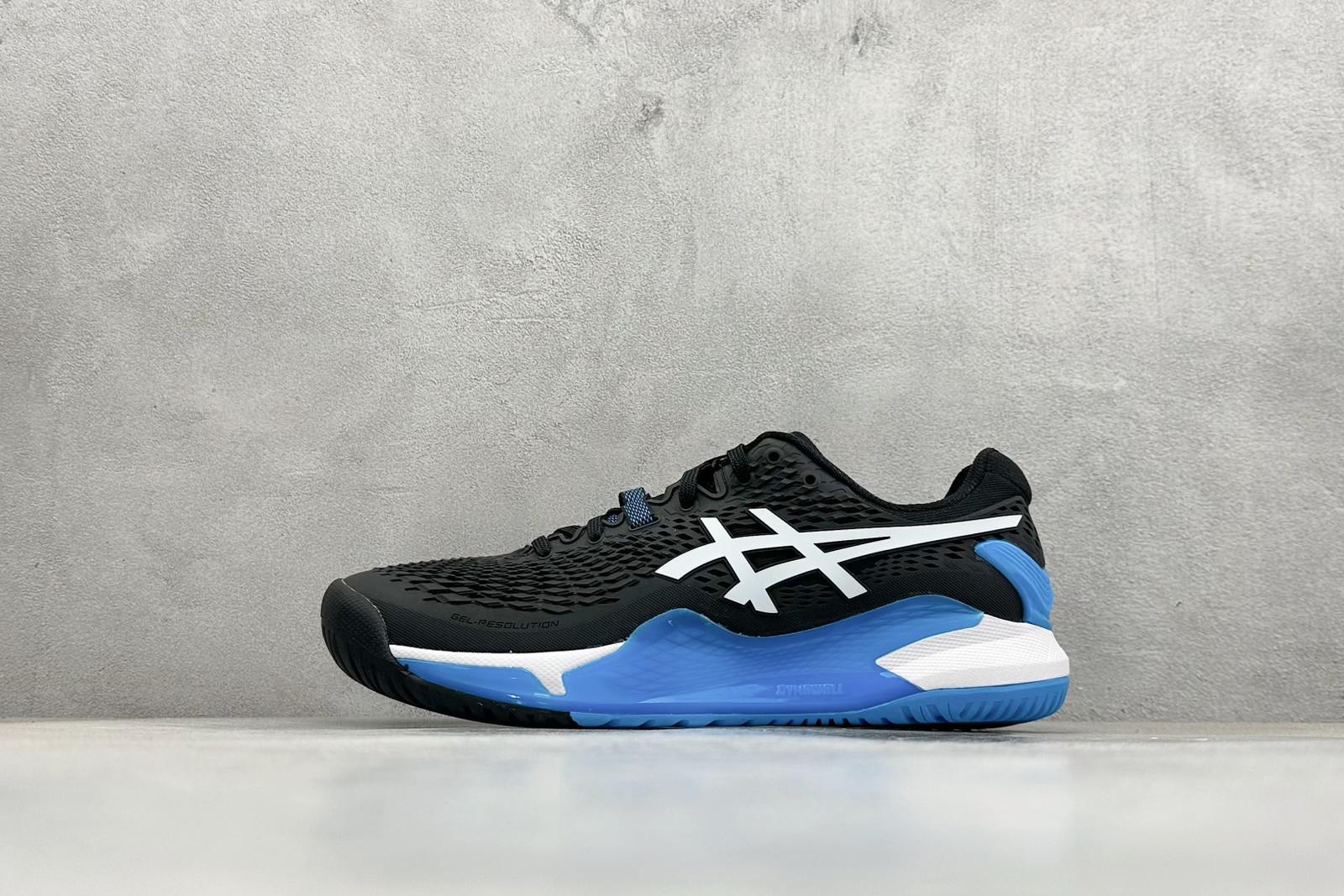 ASICS GEL-RESOLUTION 9 Black Blue 1041A330-001 Men's Size 4-11.5