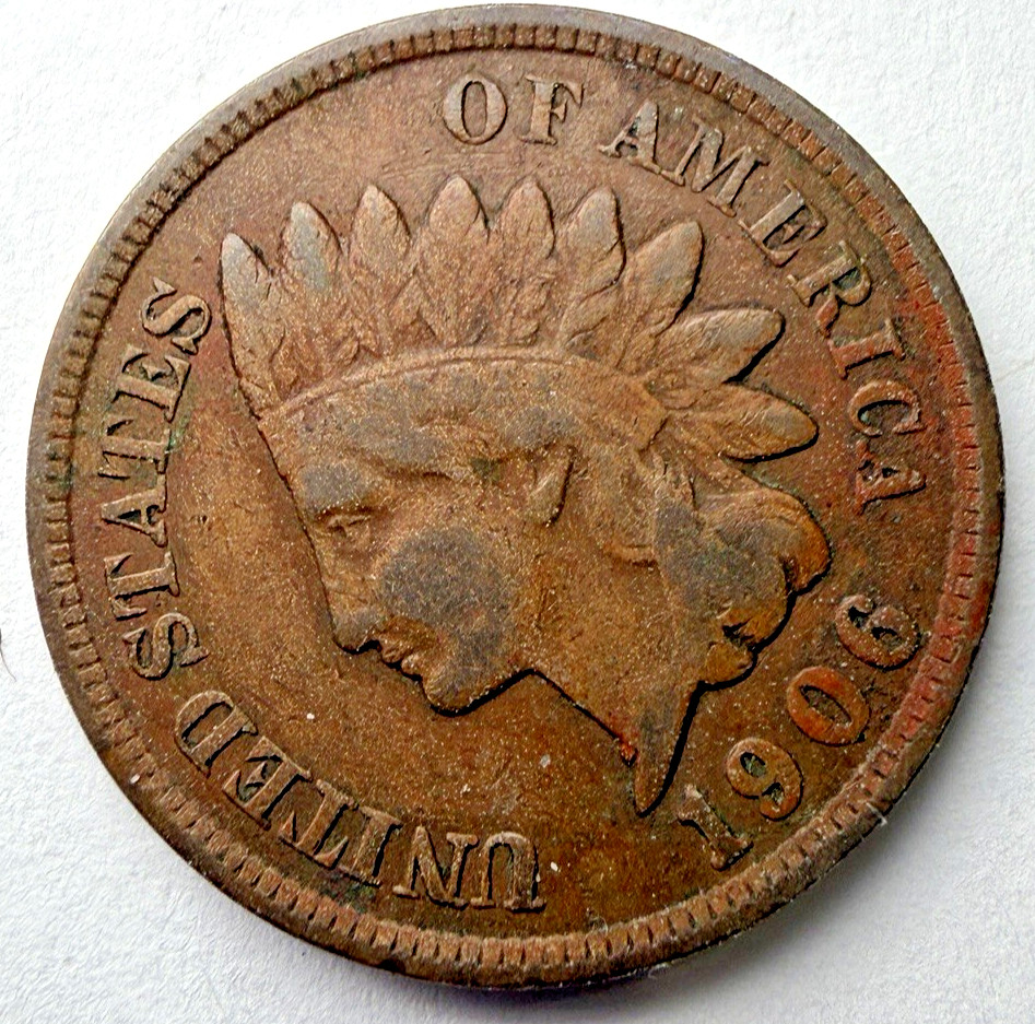 1906  Indian Head US 1c ~ Fine++ Details? ~ 1 Diamond ~ Nice ~ H54
