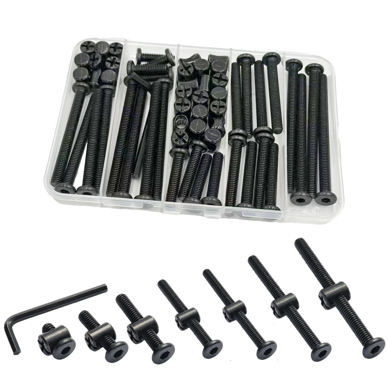 Crib Screws Hardware Replacement Kit, 28 Set Baby Bed Frame Bolts &Barrel Nuts S
