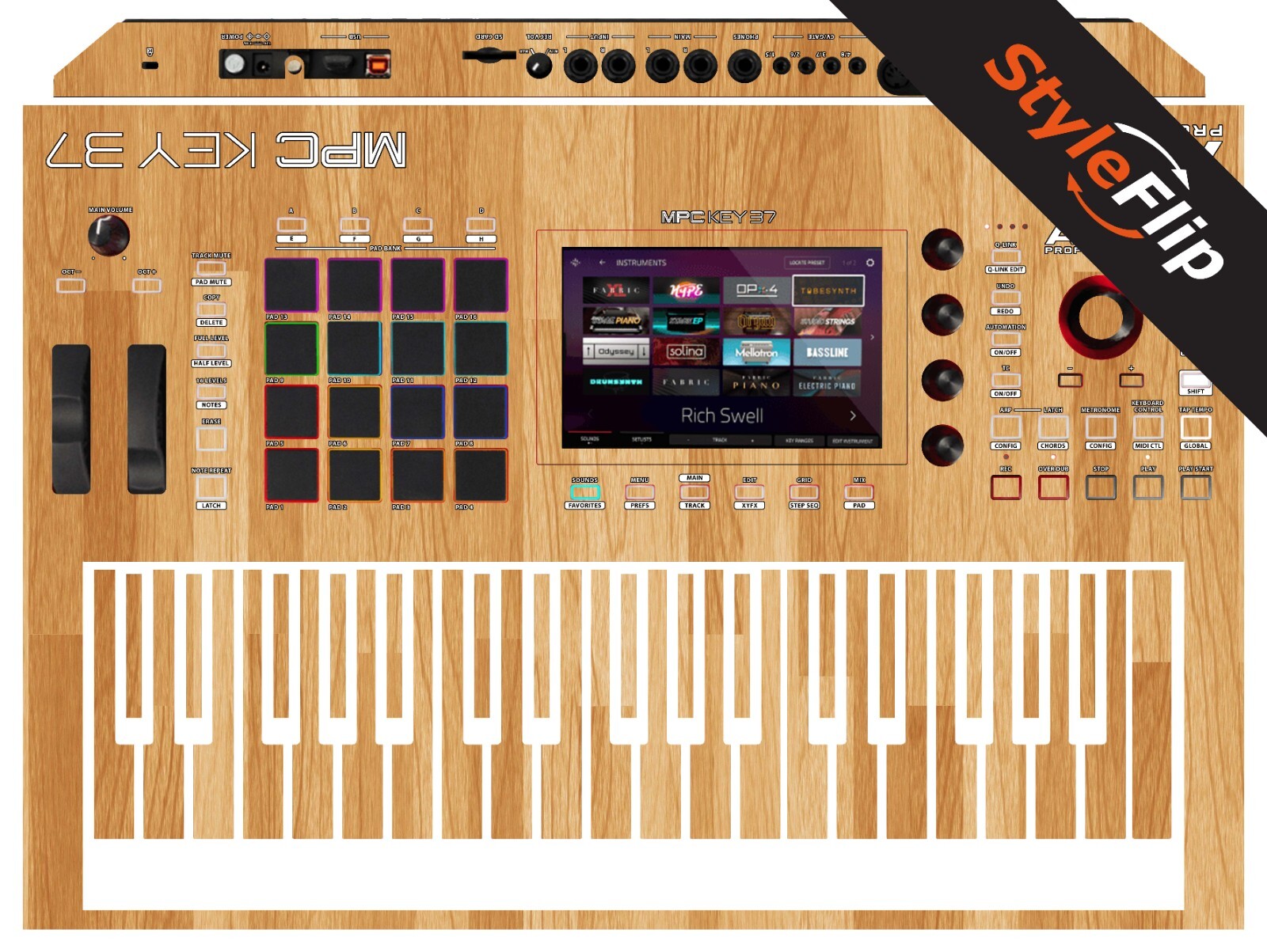 MPC Key 37 Standalone Skin | Wood #5 | Protective Decal | StyleFlip Skins