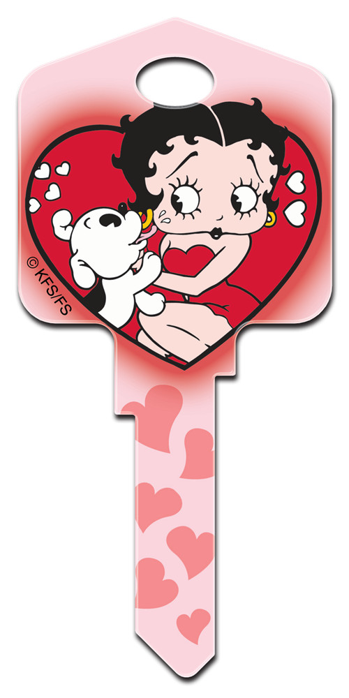 SupeR CutE BETTY BOOP & PUDGY HEARTS House Key Blank for Kwikset KW1 KW10 KW11