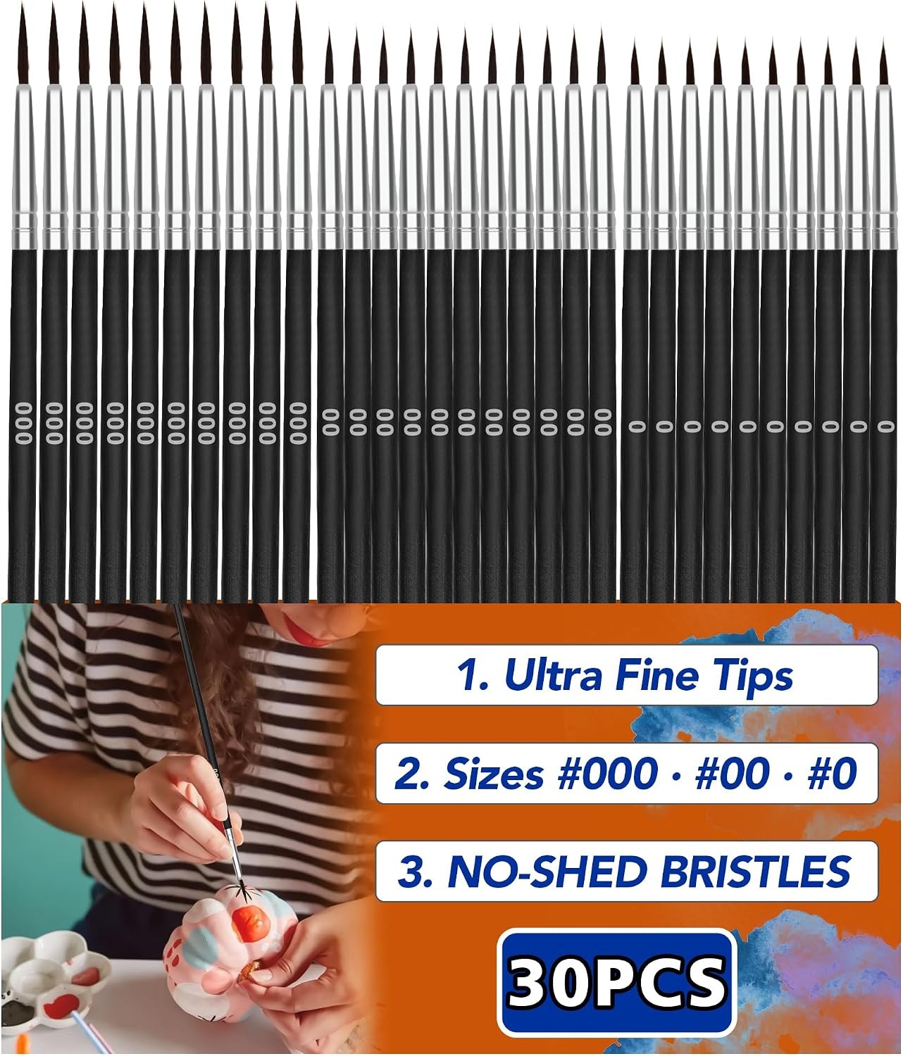 Best Model Miniature Paint Brushes Small Detail Art Paint Brush with Set 30 Pcs
