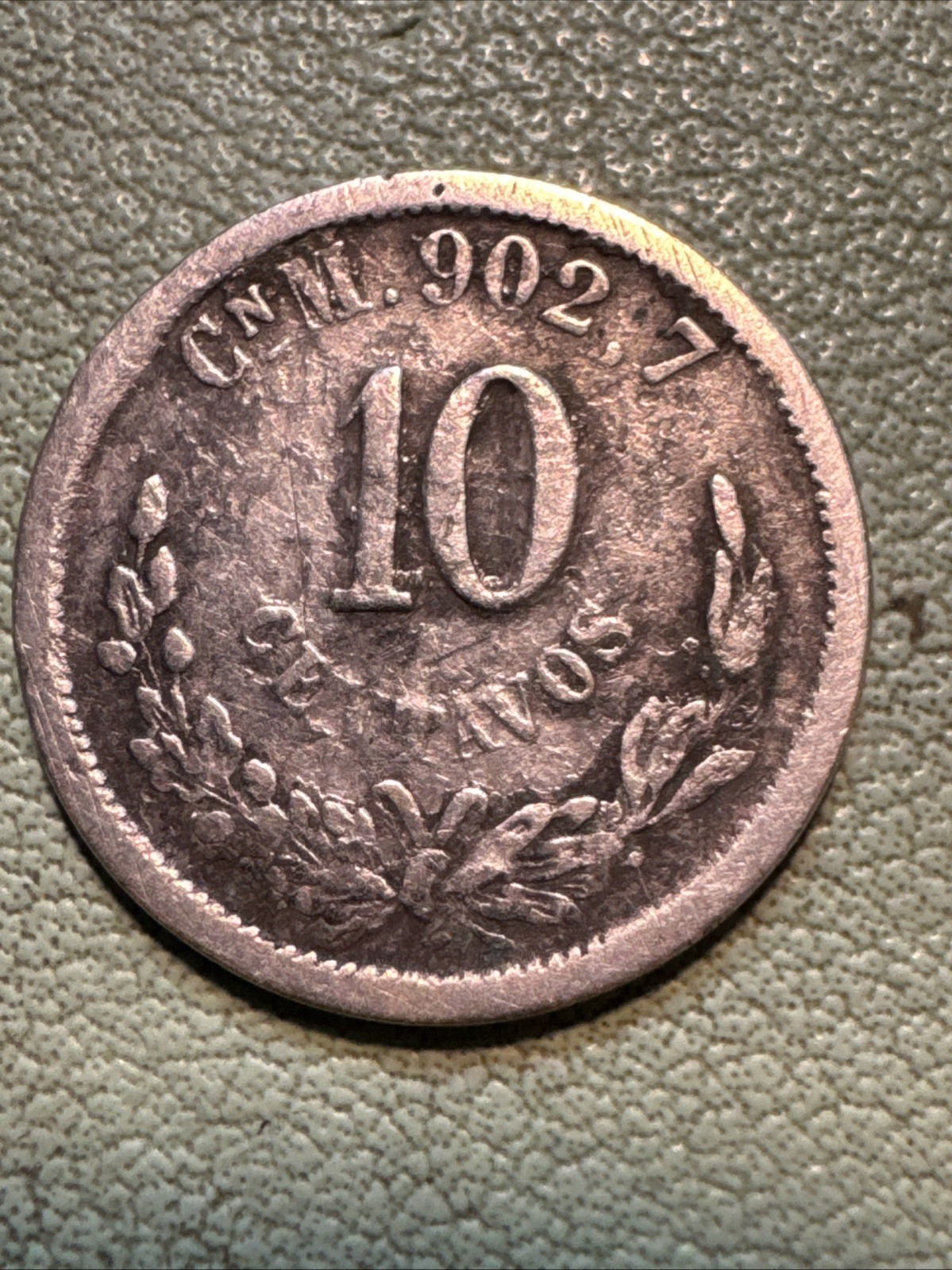 1896 CnM MEXICO SILVER 10 CENTAVOS COIN