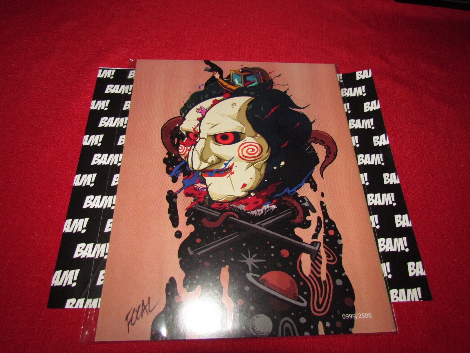 BAM EXCLUSIVE NEW ARTIST ALLEY JIGSAW SAW 999/2500 FLORES SIGNED ART PRINT 8X10