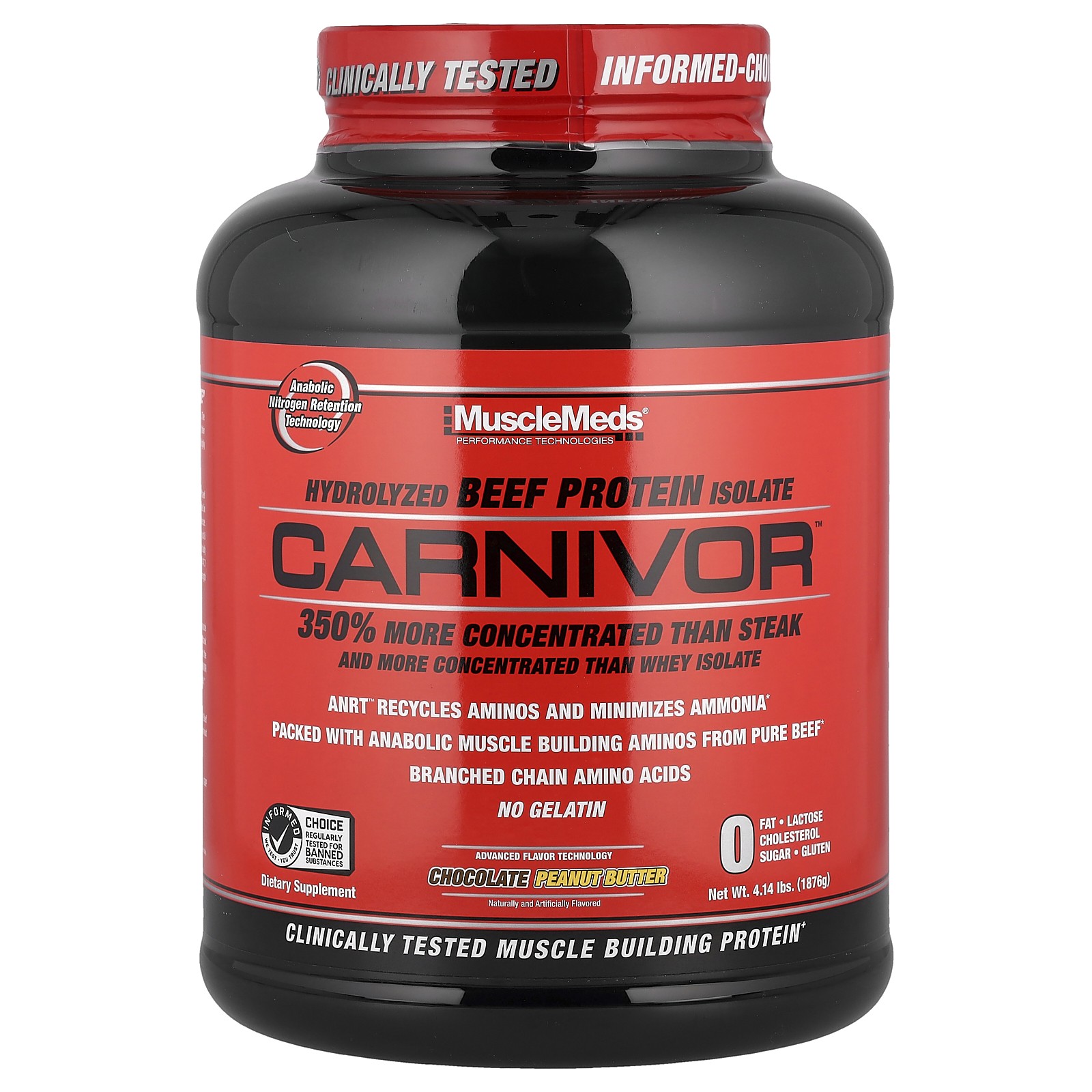 Carnivor, Bioengineered Beef Protein Isolate, Chocolate Peanut Butter,  4.14 lbs