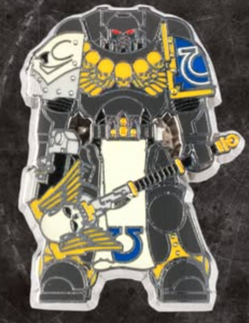 Ultramarine Chaplain Pin-Metal-OOP-Space Marine-Badge-Anniversary-Warhammer 40k